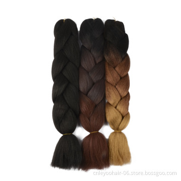Big braid Outlet Giant Heat Resistant Low Temperature Fiber 24 Inch Brown Black Crochet Hair